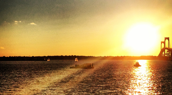 The waters of Rhode Island are used by many. From sailboat races to fisherman to wind farms, smart ocean planning gives all stakeholders a seat at the table. rhode island, Narragansett bay, sunset