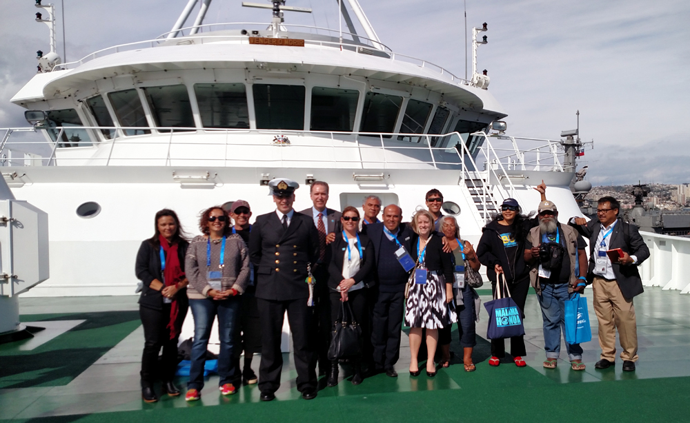 President R. Mark Davis toured the Chilean Navy research ship, Cabo de Hornos, with delegates from Palau, New Zealand and Australia. Nazca-Desventuradas marine park, Cabo de Hornos