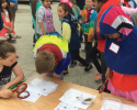 Local students trying to identify plankton collected in the waters off the dock. marine science, plankton