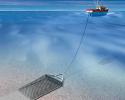 Dredges are large, metal baskets that are dragged across the seafloor to collect shellfish. Metal teeth dig into the seafloor, which can significantly impact seafloor habitat and bottom-dwelling species. Dredging also results in high levels of bycatch. Image credit: Seafood Watch® seafood catching methods, sustainable seafood, fishing methods, fishing problems, seafood watch