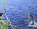 Pole-and-line fishermen use a fishing pole and bait to target a variety of fish ranging from open-ocean swimmers, like tuna and mahi mahi, to bottom-dwellers, like cod. This method is sustainable because it has a very low bycatch rate as only one fish is caught at a time and can unwanted species can be released. Image credit: Seafood Watch® seafood catching methods, sustainable seafood, fishing methods, fishing problems, seafood watch