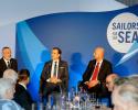 Charles Goddard (left) led Dr. Enric Sala (center) and Ian Walker (right) in a discussion focused on the state of our oceans. Charles Goddard, Enric Sala, Ian Walker,