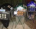 Ensure that people know they have 3 options, by always setting them up together. Three bins, trash, compost, recycling