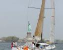 Flatline sails up to the Statue of Liberty! Photo by Billy Black Atlantic Cup, sailing, Statue of Liberty, Billy Black