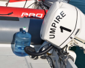 Umpires "boatpooled" together to save gas and each umpire boat came complete with a five gallon jug to refill competitor's bottles. water refill stations for sailors, refill reusable water bottle while sailing,