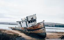 abandoned boat, point reyes, derelict boat, ben cliff, unsplash, 
